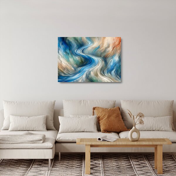 Tablou pe sticlă - Curent abstract (70x50 cm)