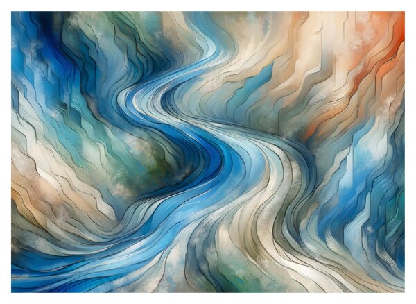 Tablou pe sticlă - Curent abstract (70x50 cm)