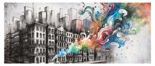 Tablou - Viața industrială (120x50 cm)