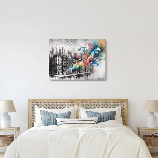Tablou pe sticlă - Viața industrială (70x50 cm)
