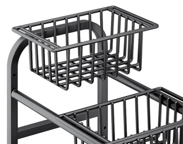 Raft metalic extensibil 55-85 cm, 4 cosuri, Negru