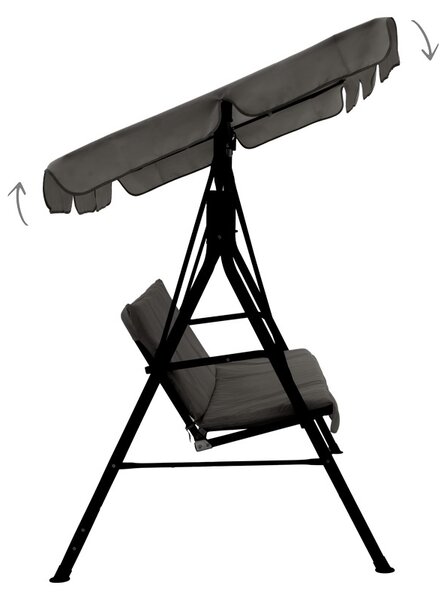 Balansoar de Gradina Model Globo, Gri/Negru, 170x110x153 cm