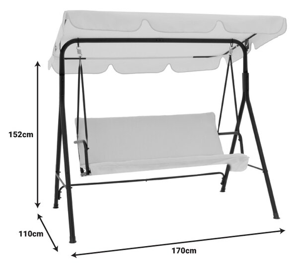 Balansoar de Gradina Model Globo, Bej/Negru, 170x110x153 cm