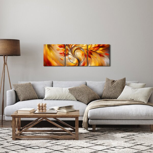 Tablou - Copac de toamnă (cu ceas) (90x30 cm)