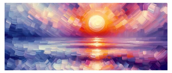 Tablou - Apus de soare artistic colorat (120x50 cm)