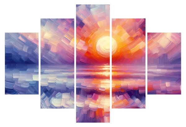 Tablou - Apus de soare artistic colorat (150x105 cm)