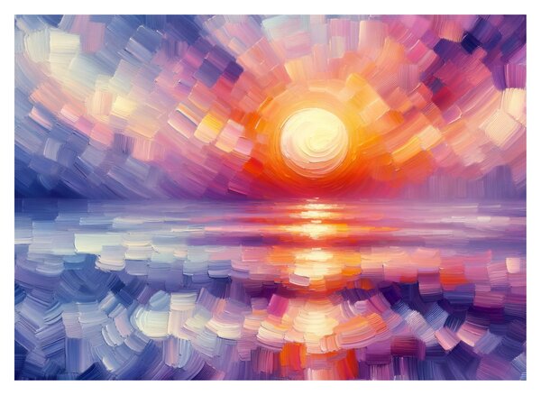 Tablou - Apus de soare artistic colorat (70x50 cm)