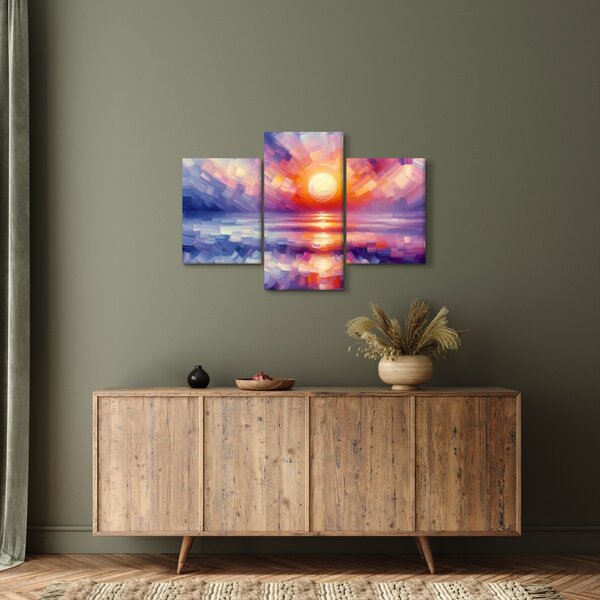 Tablou - Apus de soare artistic colorat (90x60 cm)