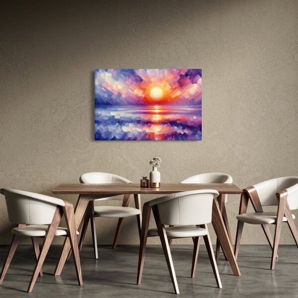 Tablou - Apus de soare artistic colorat (90x60 cm)
