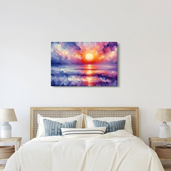 Tablou - Apus de soare artistic colorat (90x60 cm)