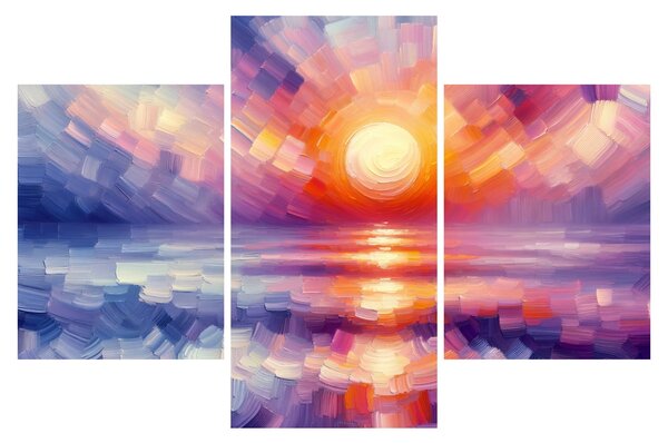 Tablou - Apus de soare artistic colorat (90x60 cm)