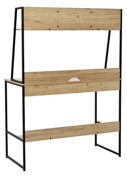 Birou cu raft Herbey, Pako World, Stejar, 100x48x139 cm