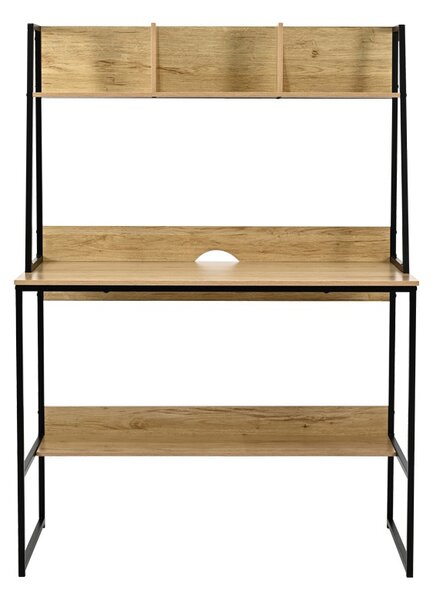 Birou cu raft Herbey, Pako World, Stejar, 100x48x139 cm