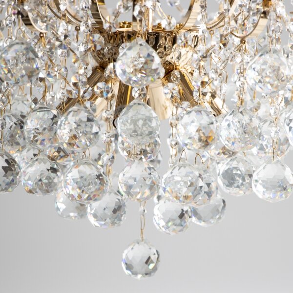 Lustră de cristal aplicată Brilagi CRYSTAL 6xE14/60W/230V auriu