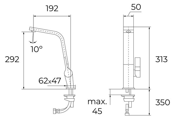 Teka ICC baterie bucătărie pe picior grafit/gri 116030005