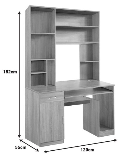 Birou Novelty, Pako World, Sonoma, 120x55x182 cm