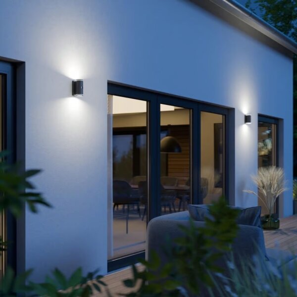 Steinel 087753 - Aplica LED de perete pentru exterior, 2x GU10, 14,5 W, 230 V, L 940, IP44