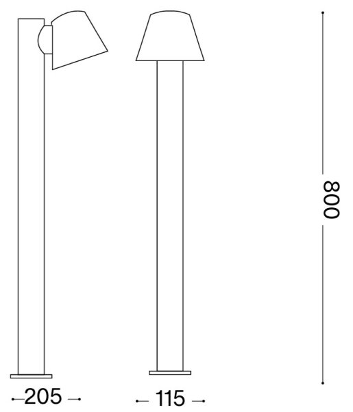 Ideal Lux - Lampă de exterior GAS 1xGU10/35W/230V 80 cm IP43 maro