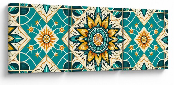 Tablou - Model turcoaz (cu ceas) (90x30 cm)