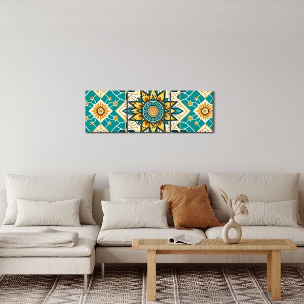 Tablou - Model turcoaz (cu ceas) (90x30 cm)