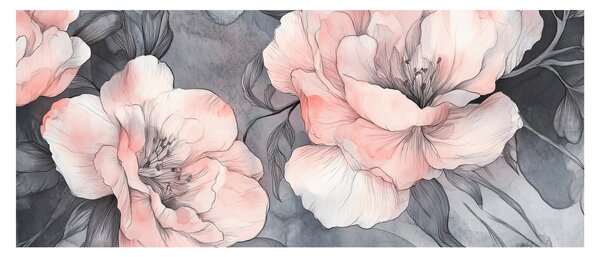 Tablou - Schiță de flori (120x50 cm)