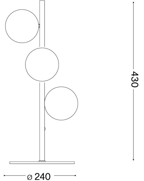 Ideal Lux - Lampă LED de birou PERLAGE 3xG9/3W/230V negru/fumuriu