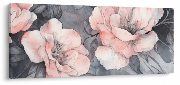 Tablou - Schiță de flori (120x50 cm)