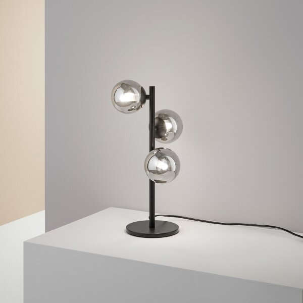 Ideal Lux - Lampă LED de birou PERLAGE 3xG9/3W/230V negru/fumuriu