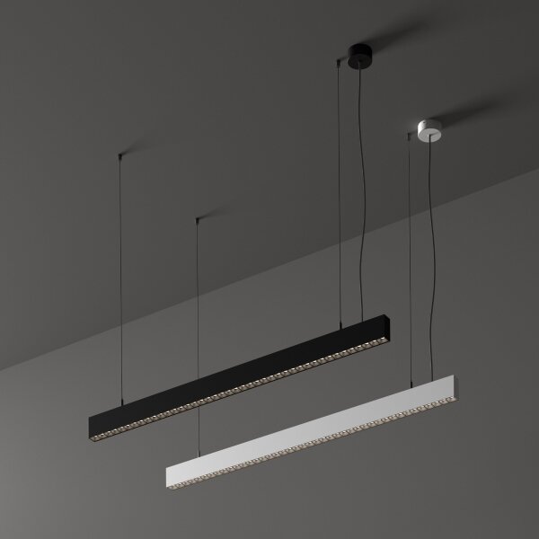 Ideal Lux - Lustră LED OFFICE, suspendată pe cablu, 30W, 230V, 4000K, CRI 90, negru