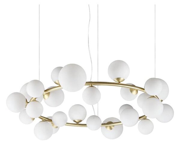 Ideal Lux - Lustru LED suspendat pe cablu PERLAGE 25xG9/3W/230V 110 cm auriu/alb
