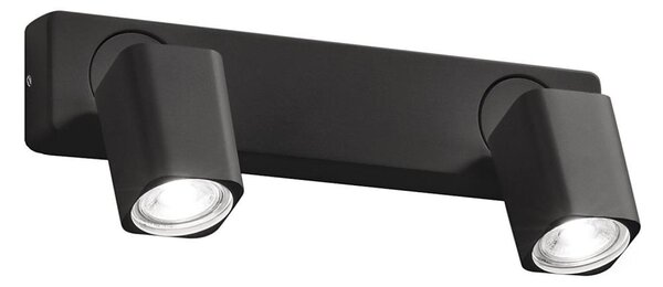 Ideal Lux - Spot LED de perete RUDY, 2x GU10, 7W, 230V, CRI 90, negru