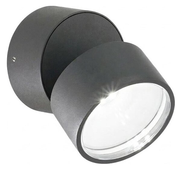 Ideal Lux OMEGA LED - Aplică de perete pentru exterior, 7W, 230V, CRI 90, IP54, antracit