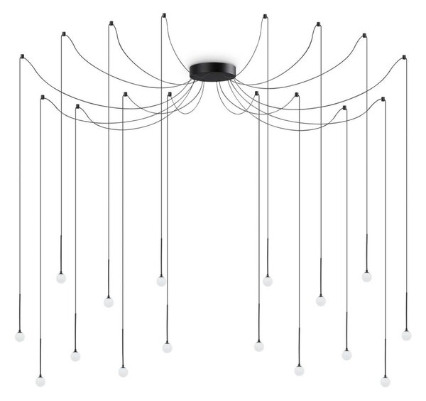 Ideal Lux - Lustră LED suspendată pe cablu LUCCIOLA, 16 x LED, 16 W, 230 V, CRI 90, design tip păianjen, negru