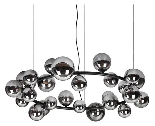 Ideal Lux - Lustră LED cu cablu PERLAGE 25xG9/3W/230V 110 cm negru/negru fumuriu