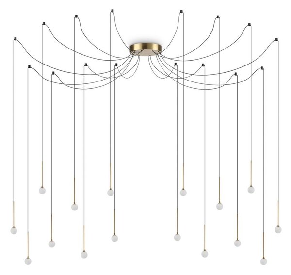 Ideal Lux - Lustră LED LUCCIOLA cu cablu, 16xLED/16W/230V, CRI 90, model spider, alamă