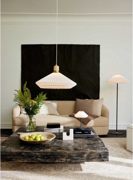 Halo Design 745043 - Lampă de podea PARIS 1xE27/40W/230V negru/alb/stejar