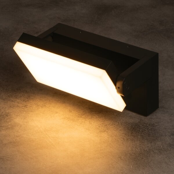 Kanlux 45819 - XERTO Lampă LED de perete pentru exterior cu senzor, 20 W, 230 V, IP44, neagră