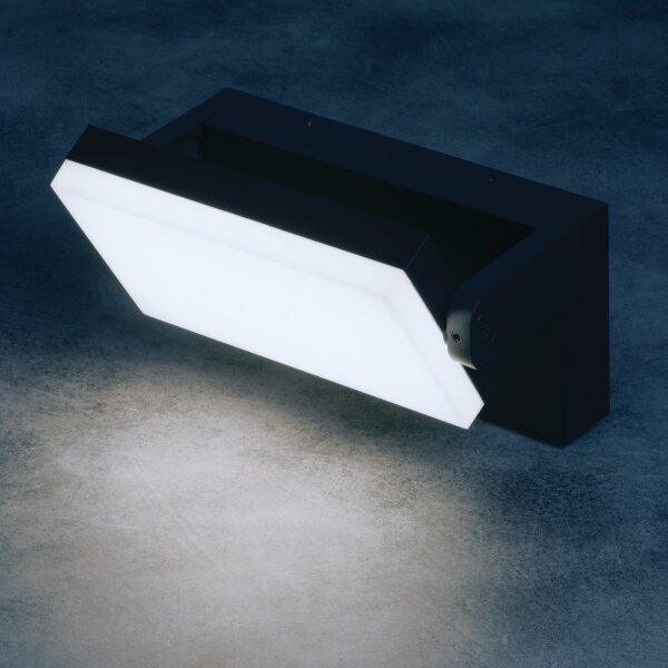 Kanlux 45819 - XERTO Lampă LED de perete pentru exterior cu senzor, 20 W, 230 V, IP44, neagră