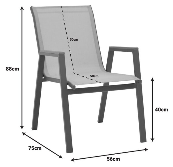 Fotoliu de grădină Model Azelie, Gri, 56x75x88 cm