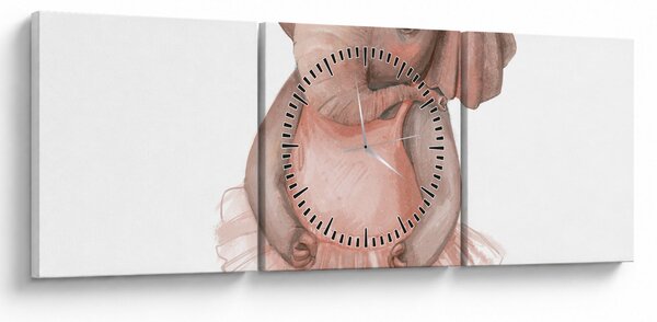 Tablou - Animăluț în acuarelă N⁰5 (cu ceas) (90x30 cm)