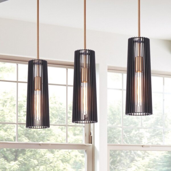 Quintiesse QN-LINARA-P-BK - Lustră pe tijă LINARA 1xE27/60W/230V negru/auriu