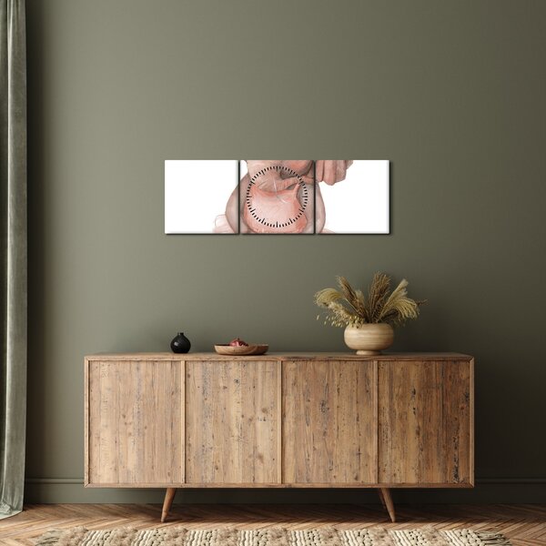 Tablou - Animăluț în acuarelă N⁰5 (cu ceas) (90x30 cm)