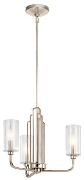 Quintiesse QN-KIMROSE3-PN - Lustra cu tijă KIMROSE, 3xE14/40W/230V, crom lucios