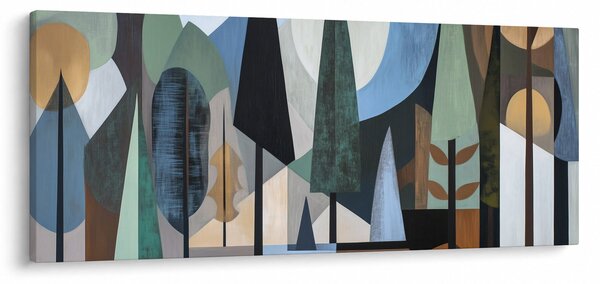 Tablou - Abstracție geometrică naturală II. (120x50 cm)