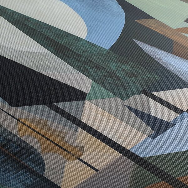 Tablou - Abstracție geometrică naturală II. (cu ceas) (90x30 cm)