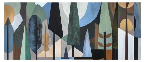 Tablou - Abstracție geometrică naturală II. (120x50 cm)