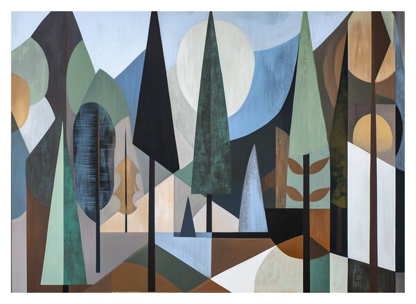 Tablou - Abstracție geometrică naturală II. (70x50 cm)