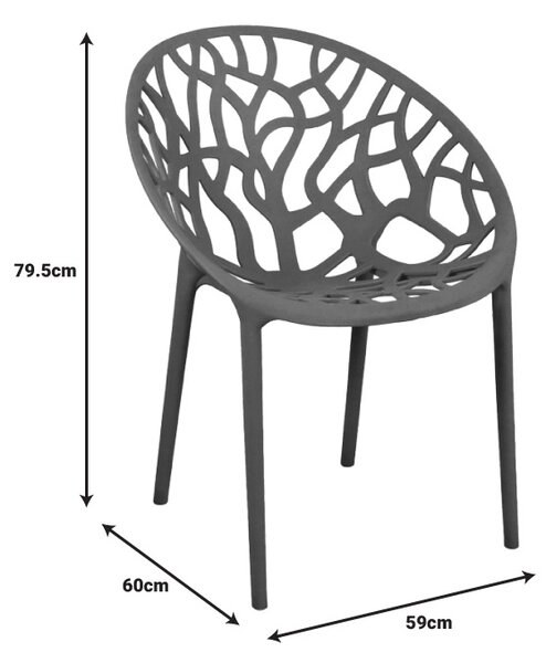 Scaun de Gradina Model Daren, Cappuccino, 59x60x79.5 cm