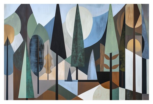 Tablou - Abstracție geometrică naturală II. (90x60 cm)