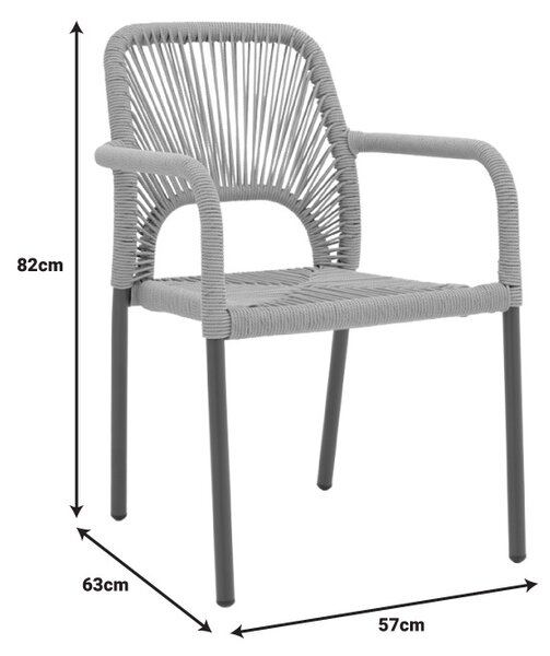 Fotoliu de Gradina Model Norture, Natural/Antracit, 57x63x82 cm